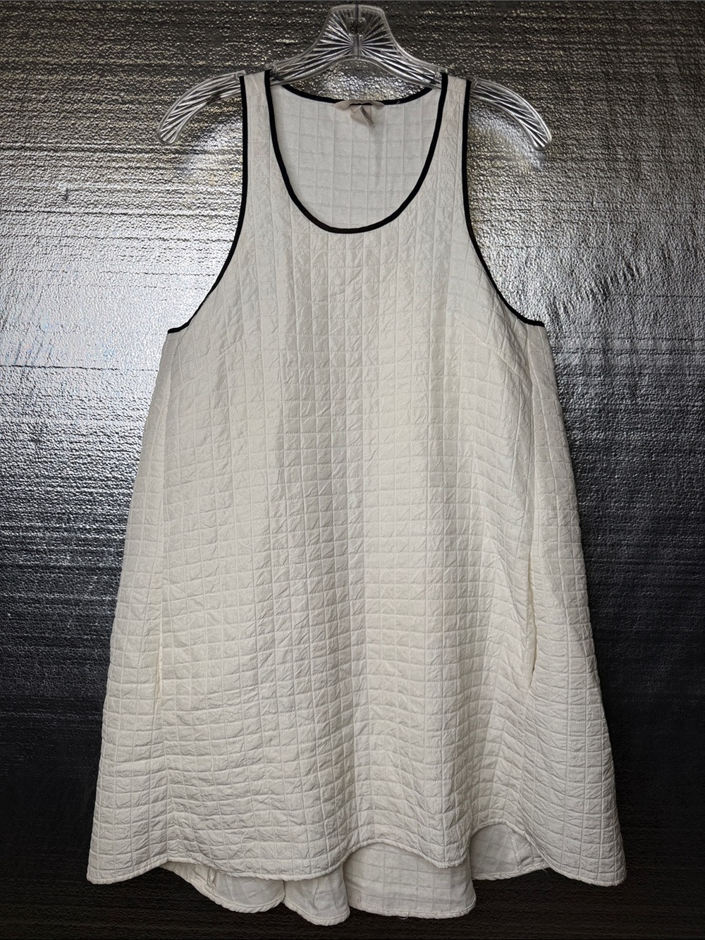 H&M Cream Quilted Sleeveless Vest with Black Trim